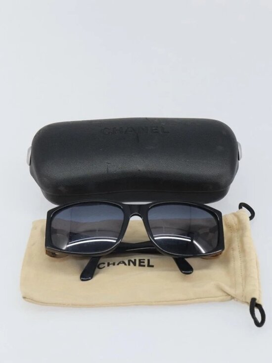 CHANEL Sunglasses plastic Black CC Auth main image 9